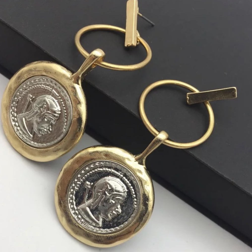 Gold plated coins earrings